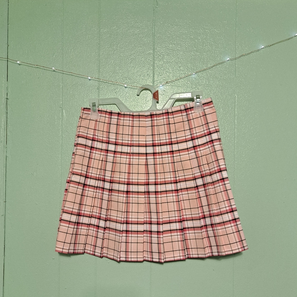 COPY No boundaries plaid pink skirt,green plaid skirt (2 skirts)